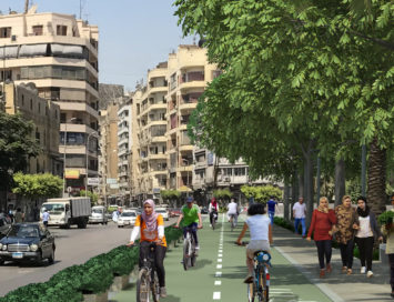 Render of proposed plaza area in Cairo