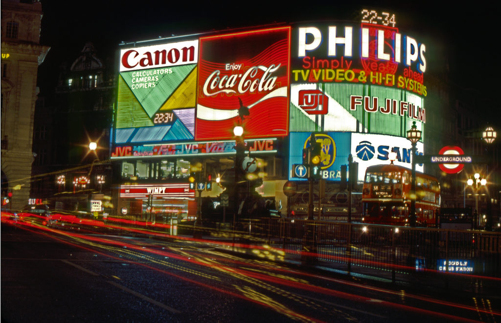 Picadilly Circus At Night Sept 1983 Institute For Transportation And