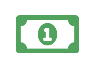 Green one-dollar bill icon