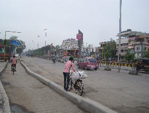 Surat BRT - cyclist in cycle track