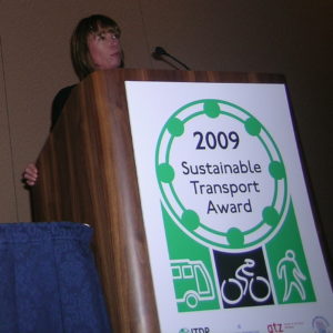 Janette Sadik-Khan Accepts the 2009 Sustainable Transport Award for NYC