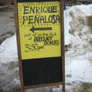 Enrique Peñalosa at Bikes Not Bombs