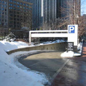 Underground Parking Entrance at Post Office Square