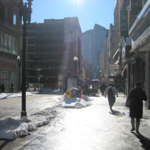 Pedestrianized Shopping Area in Boston
