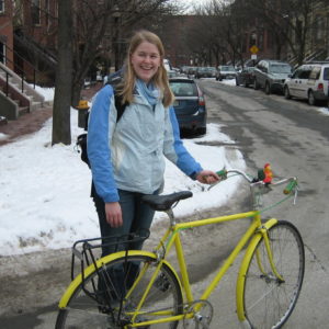 Jackie Douglas from LivableStreets Alliance with Bicycle