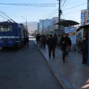 Electric bus along 1st BRT corridor_UB_April2011_MK