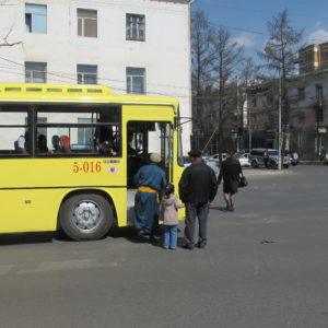 Getting on the bus in the middle of the street_UB_April2011_MK