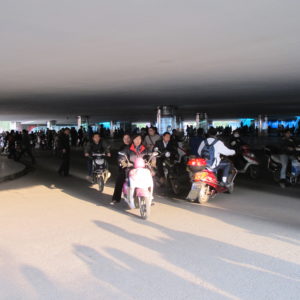 Motorbikes dominate under and overpass for the BRT_Kunming_March2011_MK