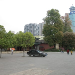 Random parked car in pedestrian plaza_Kunming_March2011_MK
