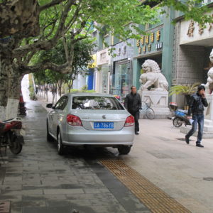 Parking in pedestrian path_Kunming_March2011_MK