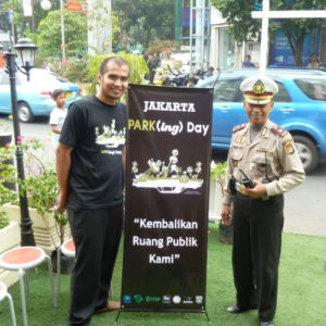 Jakarta, Indonesia Park(ing) Day 2011 -- Police Officer Visits