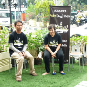 Jakarta, Indonesia Park(ing) Day 2011 -- Two Organizers Pause