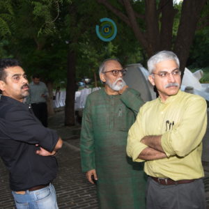 Architect Apurva Amin, Architect Nimish Patel and Architect Rajeev Kathapalia at OCO launch at Ahmedabad ni Gufa.