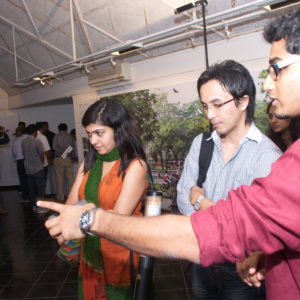 Visitors at Vision of 10 global cities exhbition at KCA, Ahmedabad.
