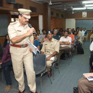 DCP, Traffic, MM Anarwala reposnding to querries at Parking Puzzle Workshop