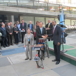 Kenyan Ambassador gifts Boda Boda Taxi Bike to Ban Ki-Moon